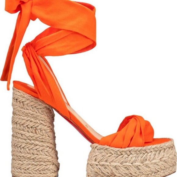 Christian Louboutin MARIZA DU DESERT Platform Heels Espadrille Sandal Shoes - Picture 2 of 14